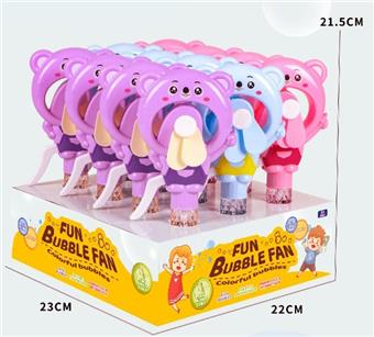 Cute Bear Bubble Fan 12PCS   ITEM NO.： W029449
