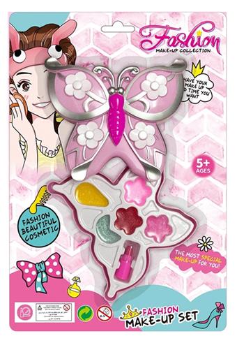 One layer Butterfly Makeup Set (Play Home Makeup Set, Children's Makeup Set, DIY Dress up for Girls and Girls)   ITEM NO.： W039785