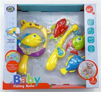 (Bathroom toy with light, cute fish series single item)   ITEM NO.： W035208
