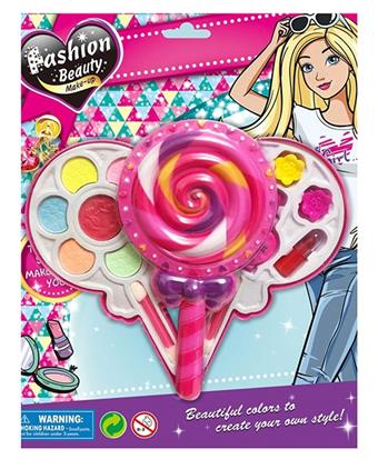 Two-layer lollipop cosmetics set, homemaker's makeup box, girls' makeup box, children's makeup, eye shadow, lip gloss   ITEM NO.： W039755