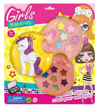 The second floor Paulima cosmetics set Little Paulima Rainbow Horse Unicorn Go Home Makeup Box Multi layer girls' makeup box Children's makeup Apply eye shadow lip gloss   ITEM NO.： W039714