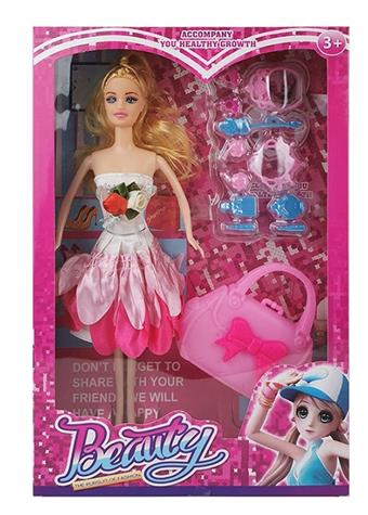 New Large Box 11.5-inch Solid Body Handheld Fashion Dress Barbie with Crown Blister and Large Bag   ITEM NO.： W033434