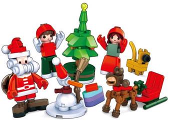 Puzzle building block assembly toys compatible with small and medium-sized particles, holiday gifts, promotional items, food candies, gifts, twisted egg toys, Christmas II   ITEM NO.： W029068