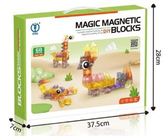 68PCS puzzle magnetic building blocks (animal themed)   ITEM NO.： W024370