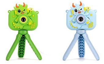 Y6 Little Cute Dragon Bracket HD Dual Camera Children's Camera Simulation Cartoon Digital Camera DSLR HD 2.0-inch Dual Camera 300000 Pixel (Comes with built-in lithium battery)   ITEM NO.： W029189