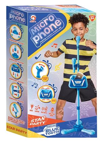 Boy's dual microphone (Bluetooth, lighting, music) cheers Pause Adjust the volume of the sound   ITEM NO.： W024276