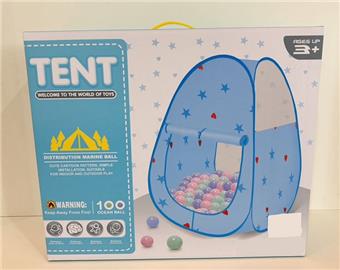 Star Blue Toy Square Tent with 100 Balls   ITEM NO.： W040190