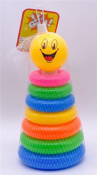 Puzzle Stacking Music Rainbow Circle 7 Layers Double Color Smiling Face   ITEM NO.： W020098