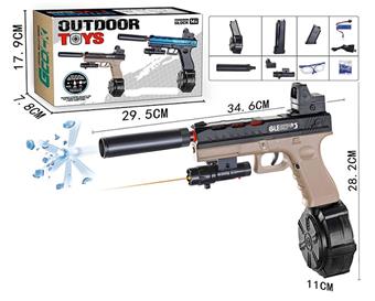 Hand and body integrated electric Glock Sea God version water bullet gun 7.4V (short clip+long clip+drum) firing crystal ball bullet simulation gun model   ITEM NO.： W020813