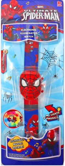 Spider Man 3D Head Light Music Flip Watch   ITEM NO.： W027909