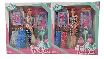 New high-end box 11.5 inch solid Barbie combing and dressing accessories, vacuum formed accessories, and small luggage box accessories are mixed in two styles   ITEM NO.： W033340