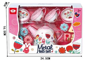 Playing house with tinplate tea set   ITEM NO.： W023688