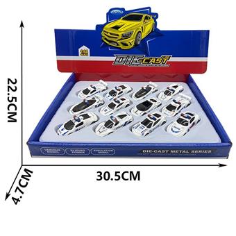 Sliding alloy police car (12 pieces per unit price) (CPC)   ITEM NO.： W024453