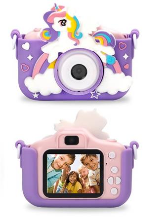 Purple Rainbow Horse Children's Camera HD Dual Camera Mini Camera Camera Simulation Cartoon Digital Camera   ITEM NO.： W028258