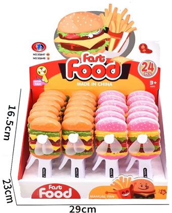 Mini Hand Pressure Fan Burger (24PCS)   ITEM NO.： W031808
