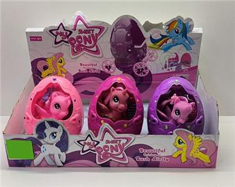 Cartoon Horse Diamond Egg Carriage Function Series with Wings Tattoo 6 Eggs/Display Box   ITEM NO.： W019918