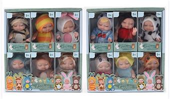 3.5-inch Sleeping Baby -12 Animal Series (Set of 6)   ITEM NO.： W034303