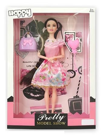 New 11.5-inch solid body fashion short skirt Barbie with earrings, handbag, balloon   ITEM NO.： W033138