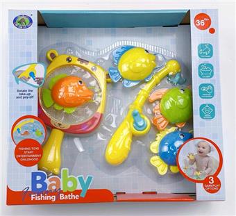 (Bathroom toy with light, cute fish series single item)   ITEM NO.： W035041