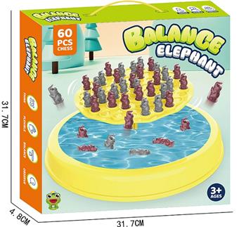Elephants playing balance   ITEM NO.： W018584