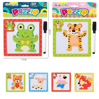 Wooden magnetic puzzle board (animal series)   ITEM NO.： W030566