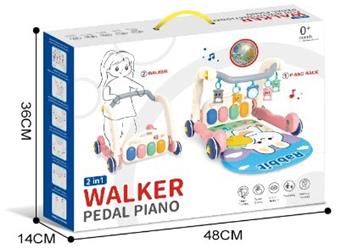 2-in-1 pedal piano walker/rabbit projection model (pink)   ITEM NO.： W020863