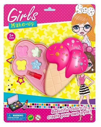 First floor medium ice cream cosmetics set, homemaker's cosmetics box, girls' cosmetics box, children's cosmetics, eye shadow, lip gloss   ITEM NO.： W039776