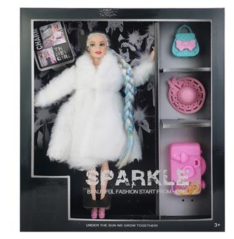 11 inch solid 9-joint long braided fur Barbie doll with hat and camera   ITEM NO.： W028267