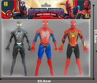 3 Spider Men 17CM with lights   ITEM NO.： W024307