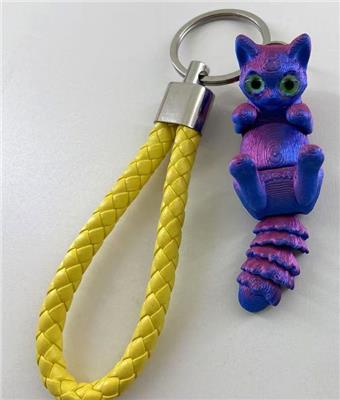 7CM cat keychain leather rope ring   ITEM NO.： W025483