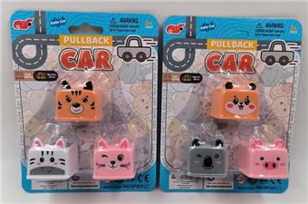 3 cartoon block animal powered cars   ITEM NO.： W034583