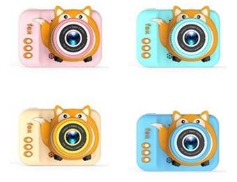 Q3 Fox high-definition dual camera silicone shell children's camera simulation cartoon digital camera DSLR high-definition IPS screen 2.0-inch dual camera 300000 pixels (including built-in lithium battery)   ITEM NO.： W029200