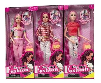 New 11.5-inch physical fashion Barbie with handbag, 3 mixed styles   ITEM NO.： W033146