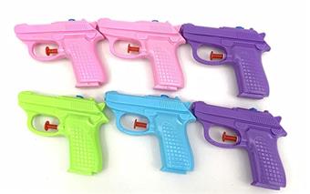 Solid color water gun (set of 6)   ITEM NO.： W026578