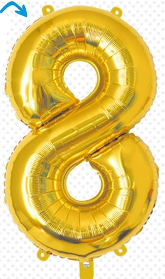 16 inch digital letter independent packaging "8" balloon   ITEM NO.： W022851