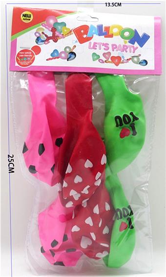 6 patterned balloons   ITEM NO.： W027240