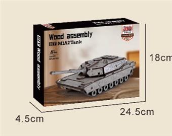 DIY wooden assembled tank 4pcs/box   ITEM NO.： W034398