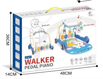 2-in-1 pedal piano walker (blue)   ITEM NO.： W020862