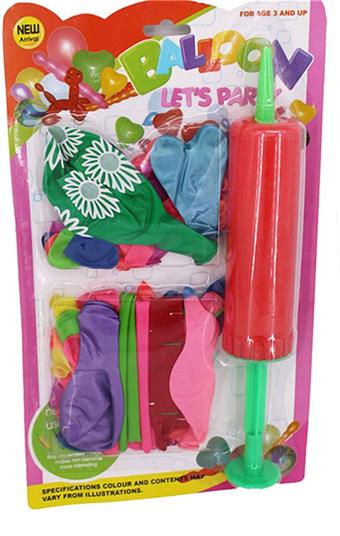 68 balloons of various shapes and sizes mixed+1 suction pump   ITEM NO.： W027471