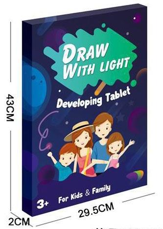 Draw With Light Fun luminous writing board fluorescent drawing board (A3) English   ITEM NO.： W023336