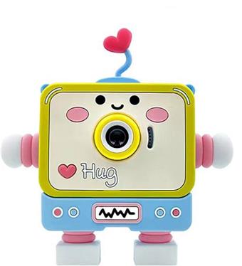 Y6 Love Robot HD Dual Camera Silicone Shell Children's Camera Simulation Cartoon Digital Camera DSLR HD IPS Screen 2.0-inch Dual Camera 300000 Pixel (including built-in lithium battery)   ITEM NO.： W029103