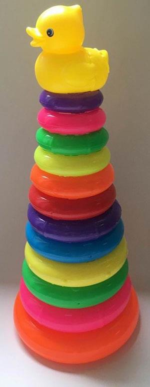 12 layer parent-child puzzle rainbow hoop - cartoon duck   ITEM NO.： W019155