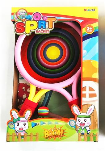 Pink, yellow, rainbow, circle, racket, sports, outdoor   ITEM NO.： W037616