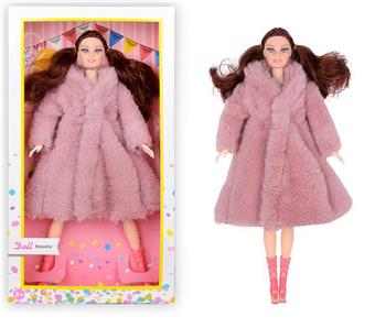 11.5 inch solid fashion fur girl with shoes   ITEM NO.： W033811