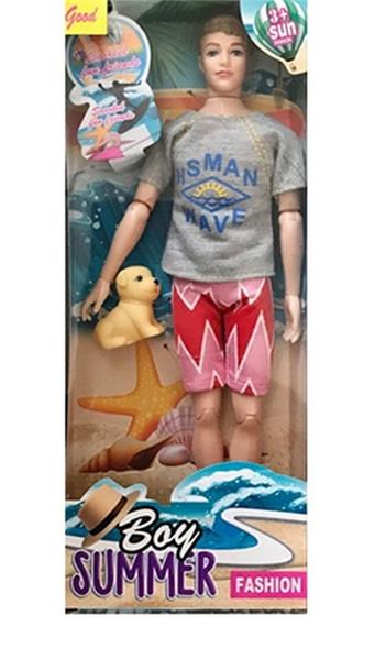 11.5-inch solid summer beach men's Barbie with puppy   ITEM NO.： W033422