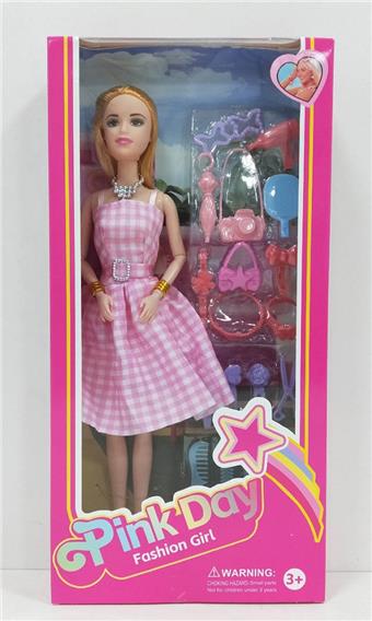 11 inch solid body with eleven joints, fashionable Barbie doll wearing bracelet, necklace, hair clip, headband, umbrella, camera   ITEM NO.： W028303