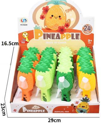 Mini Hand Pressure Fan Pineapple (24pcs)   ITEM NO.： W031799