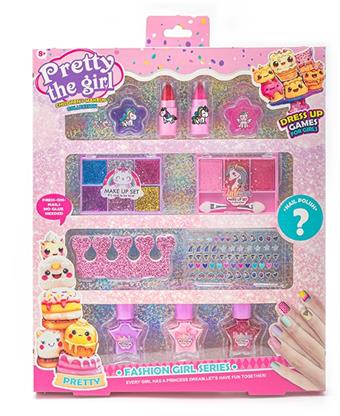 Cross border children's makeup, cosmetics, accessories, nail art, combing, dressing up as a girl's toy, playing house, nail art, new DIY set   ITEM NO.： W025913