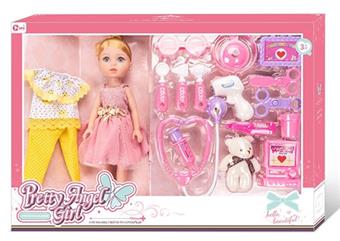 14 inch full vinyl beautiful girl medical equipment set   ITEM NO.： W019671