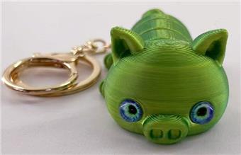 6.5CM Cute Pig Keychain Gold Ring   ITEM NO.： W025074